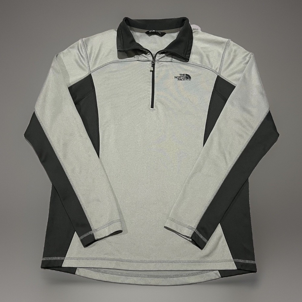 The North Face Mens Summit Gray Black Lightweight 1/4-Zip Pullover Sweatshirt M